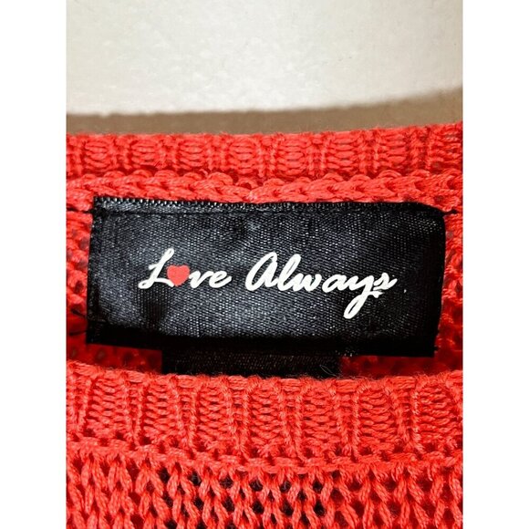 Retro Knit Sweater Orange XL Floral Boho Western Hippie Indie Folk Neutral 80s - Picture 2 of 9